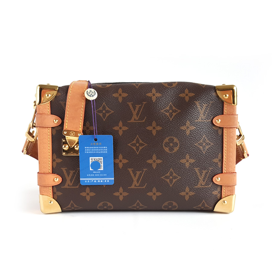 Louis Vuitton LV路易威登M46358中号老花秀款谷爱凌软盒子Side Trunk单肩包女士 - 95新