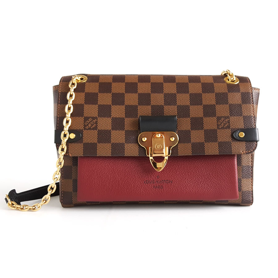 Louis Vuitton LV路易威登Vavin系列N40109小号棕色棋盘格拼色vavin链条包单肩包女士 - 98新闲置