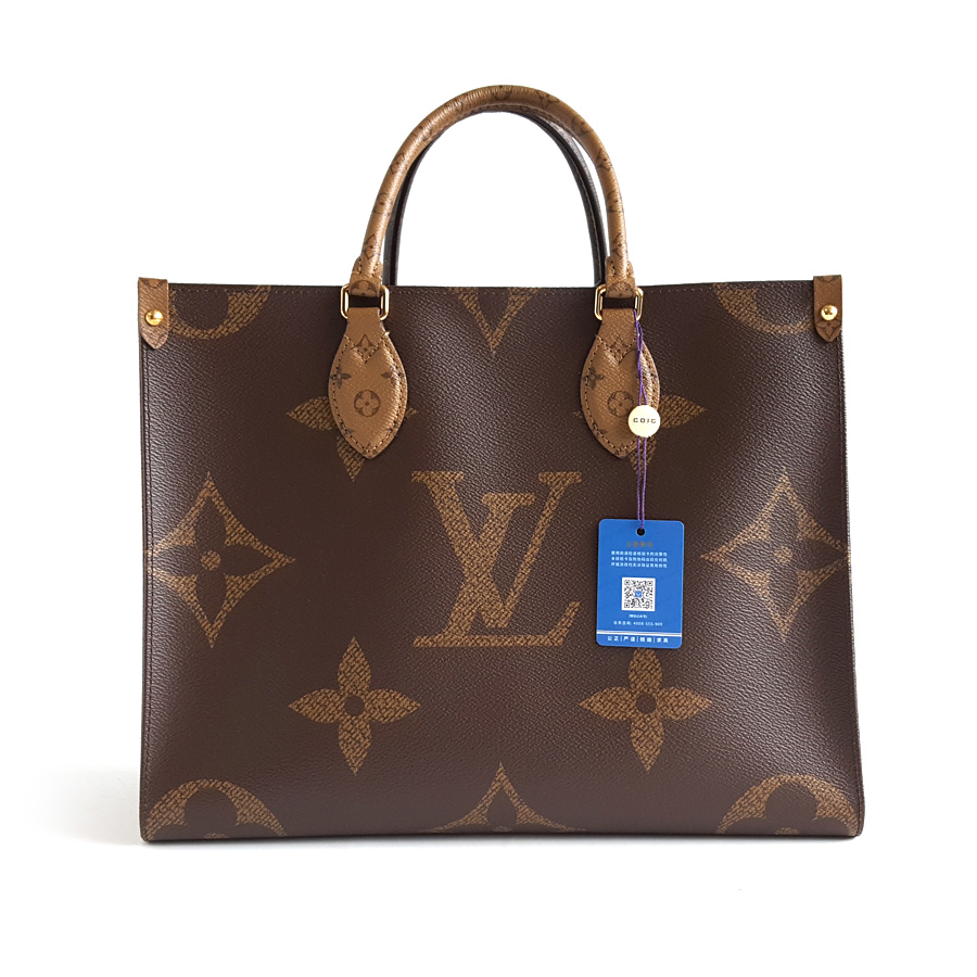 Louis Vuitton LV路易威登onthego系列M45321中号拼色老花onthego手提单肩包女士 - 95新