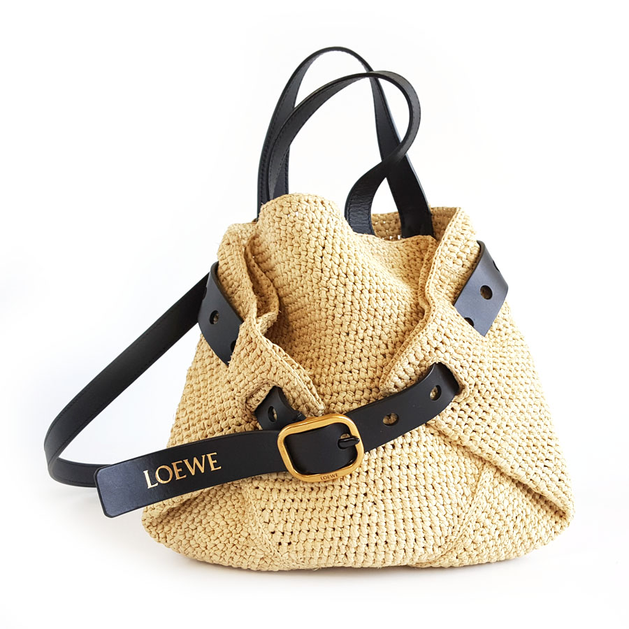 Loewe LOEWE罗意威迷你拉菲草 Punch Hole Shopper草编包手提单肩包女士 - 全新