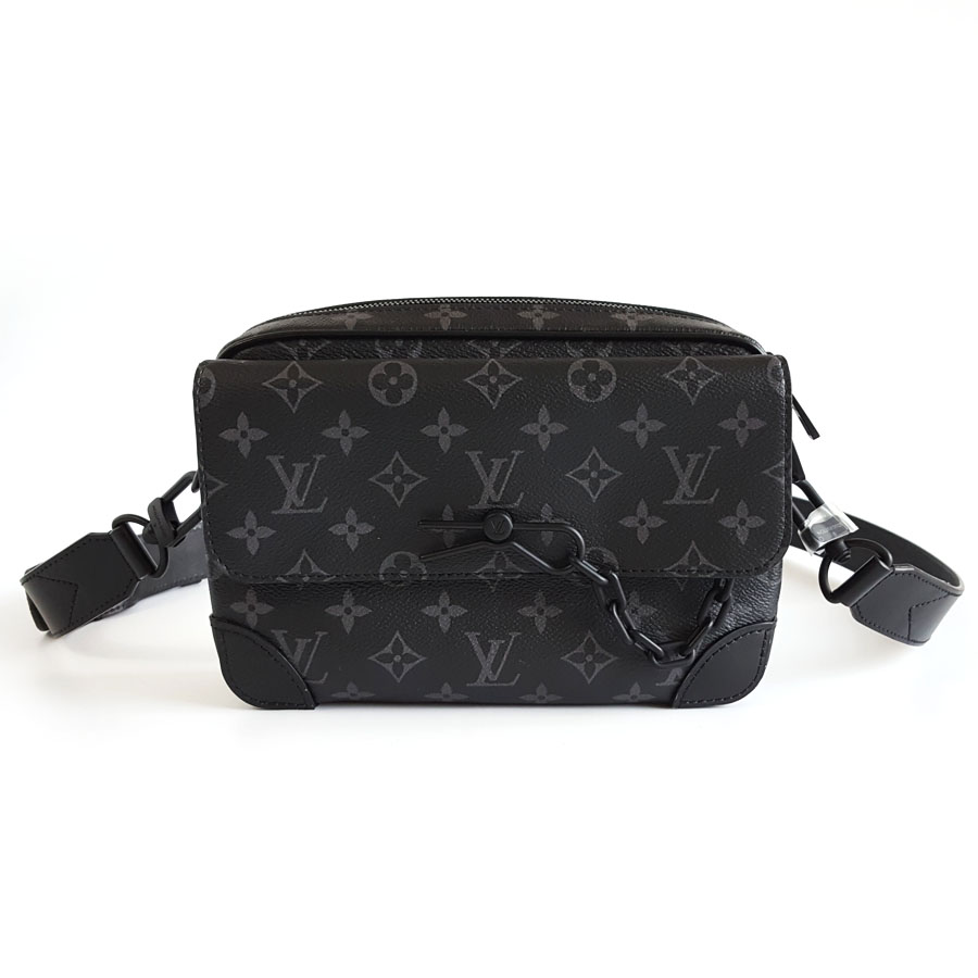 Louis Vuitton LV路易威登Steamer黑老花黑武士Steamer邮差包单肩斜挎包中性款 - 全新