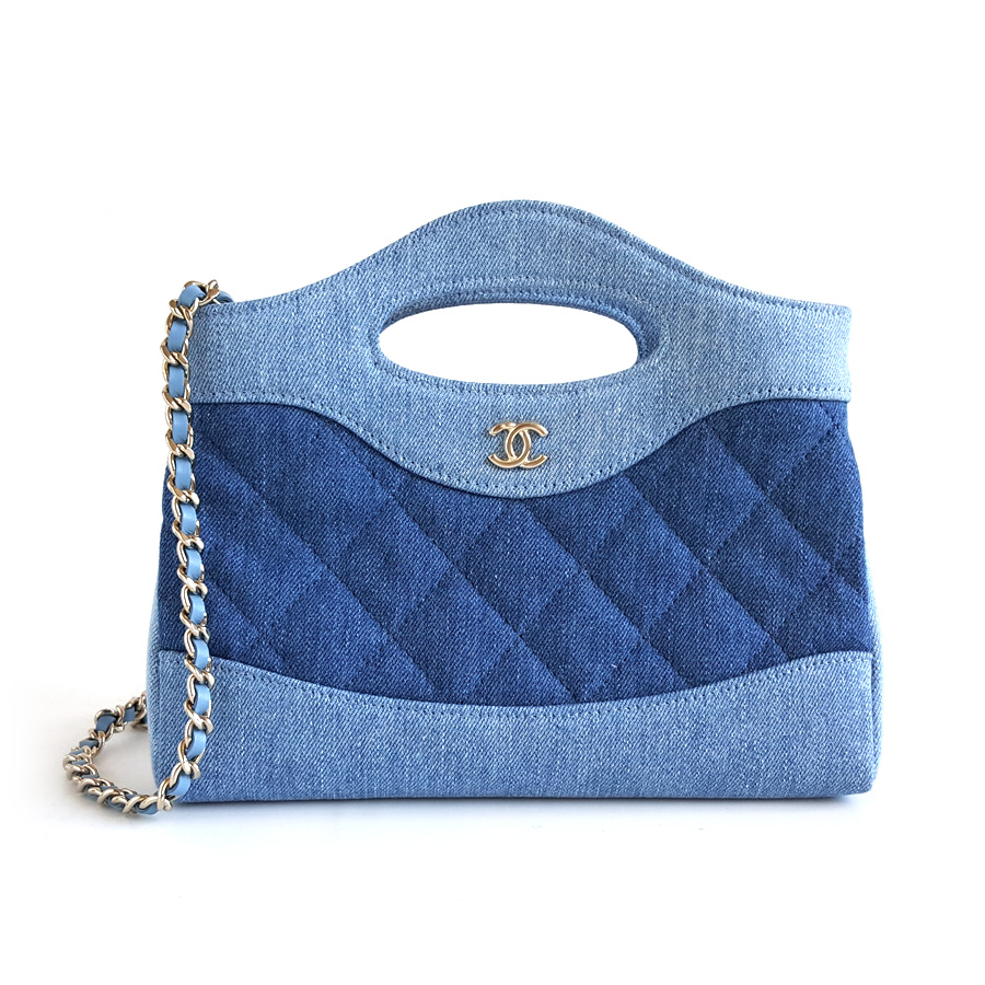 Chanel CHANEL香奈儿31bag系列AP3656 B23555 U772226P蓝色拼色牛仔31bag nano链条包单肩包女士 - 95新