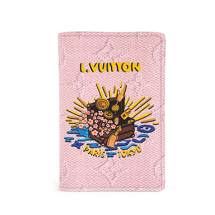 Louis Vuitton LV路易威登M25973粉色Nigo联名卡包口袋钱夹女 - 95新