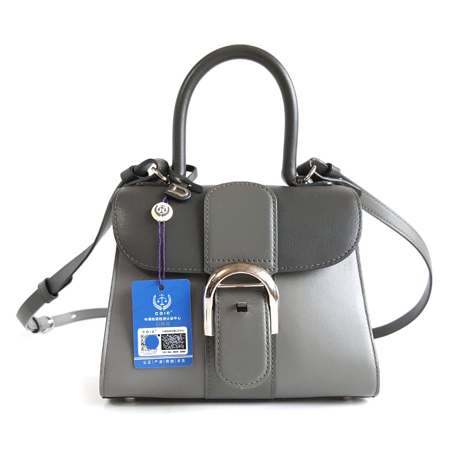 Delvaux Delvaux德尔沃Brillant系列深灰色mini Brillant手提单肩包女士 - 95新