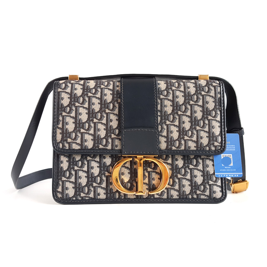 Dior Dior迪奥30 Montaigne手袋中号老花蒙田皮肩带单肩斜挎包女士 - 95新