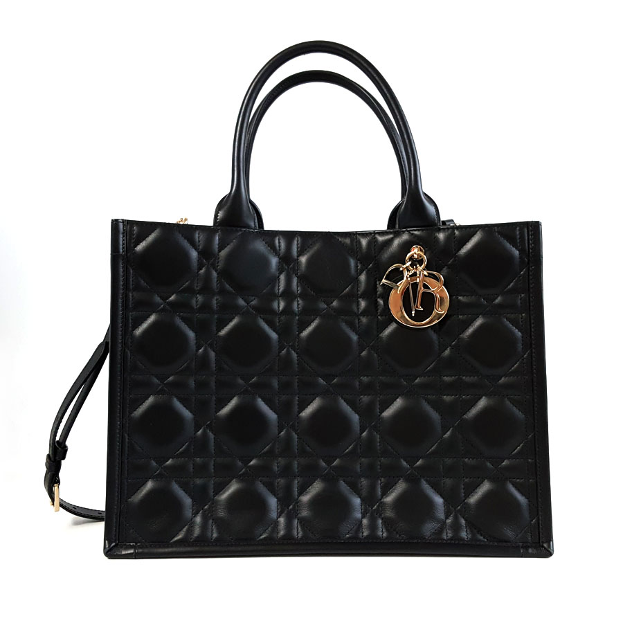 Dior Dior迪奥Book Tote 手袋M1324OWHP_M900中号黑色全皮Book Tote五格托特包手提单肩包女士 - 95新
