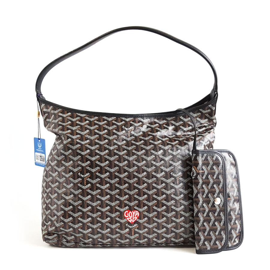 Goyard GOYARD戈雅黑色老花爱心涂鸦hobo子母包单肩腋下包女士 - 95新