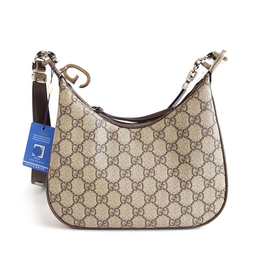 Gucci GUCCI古驰699409老花attache饺子包单肩斜挎包女士 - 95新
