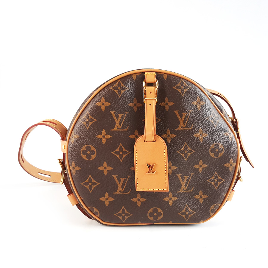 Louis Vuitton LV路易威登Boite Chapeau Souple系列M45647大号棕色老花软圆饼单肩斜挎包女士 - 95新