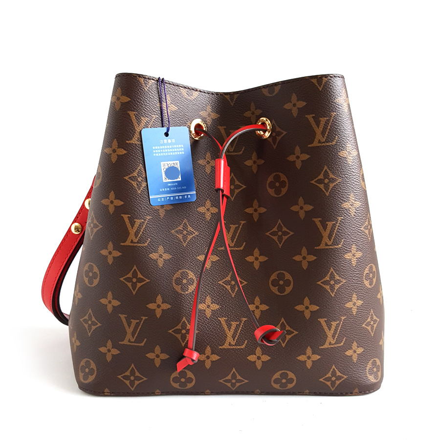 Louis Vuitton LV路易威登M44021老花NEONOE红水桶单肩包女士 - 95新