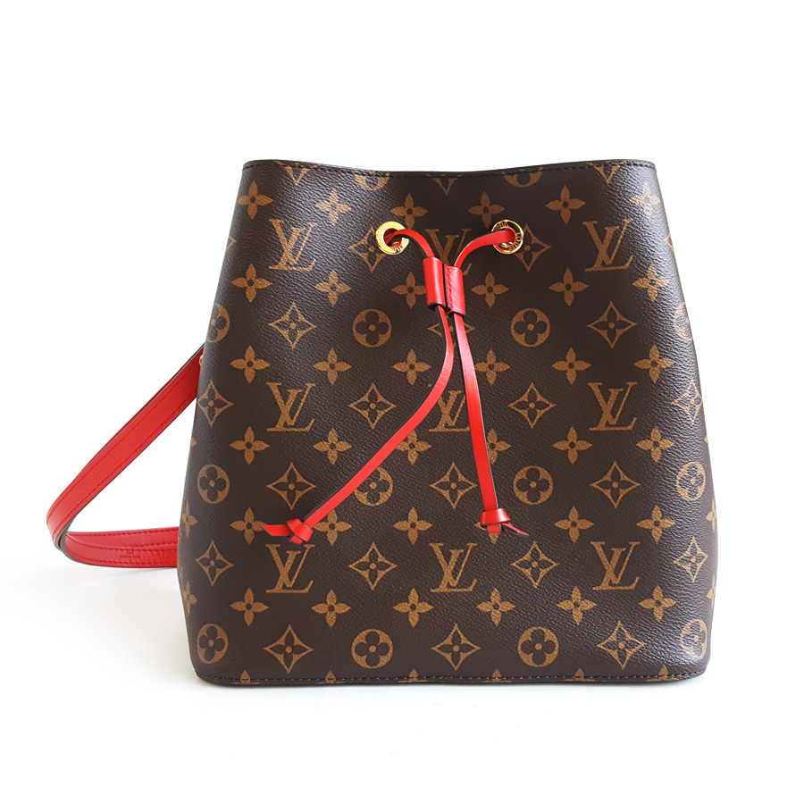 Louis Vuitton LV路易威登M44021老花NEONOE红水桶单肩包女士 - 95新