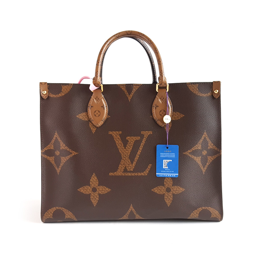 Louis Vuitton LV路易威登M45321中号拼色老花onthego手提单肩包女士 - 95新
