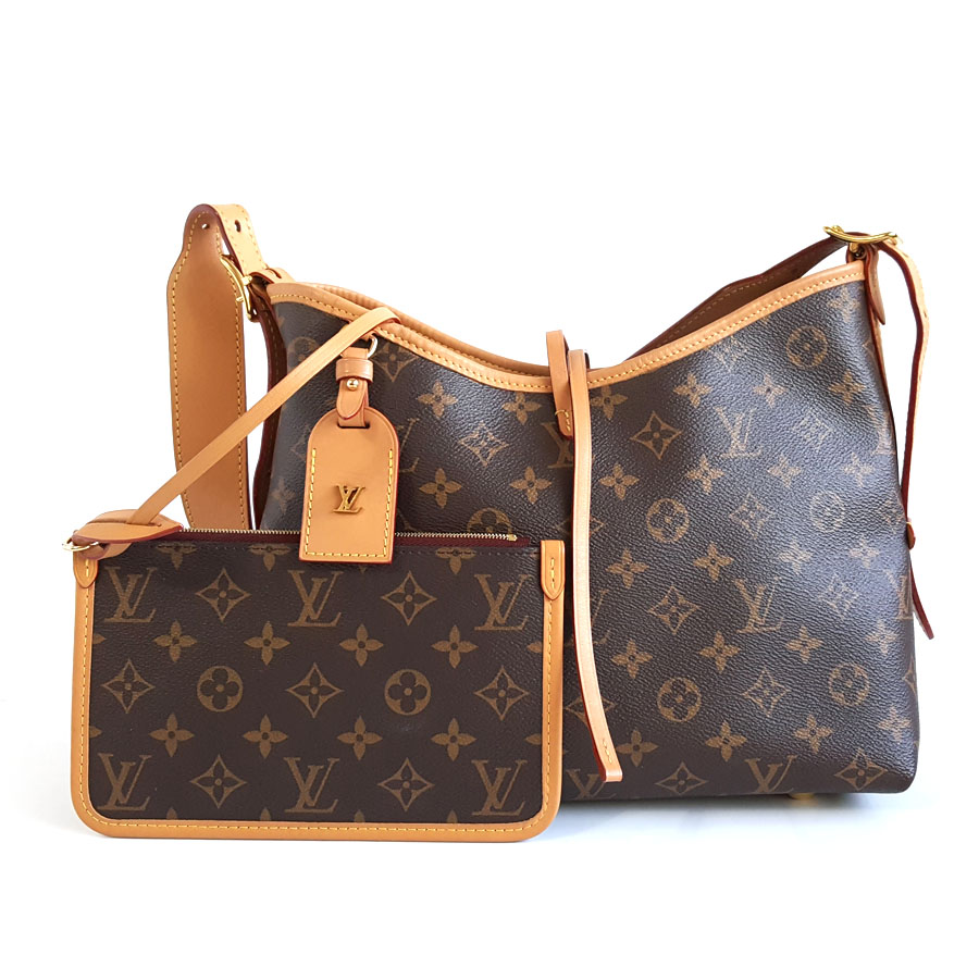 Louis Vuitton LV路易威登M46203小号棕色老花Carryall单肩斜挎包女士 - 95新
