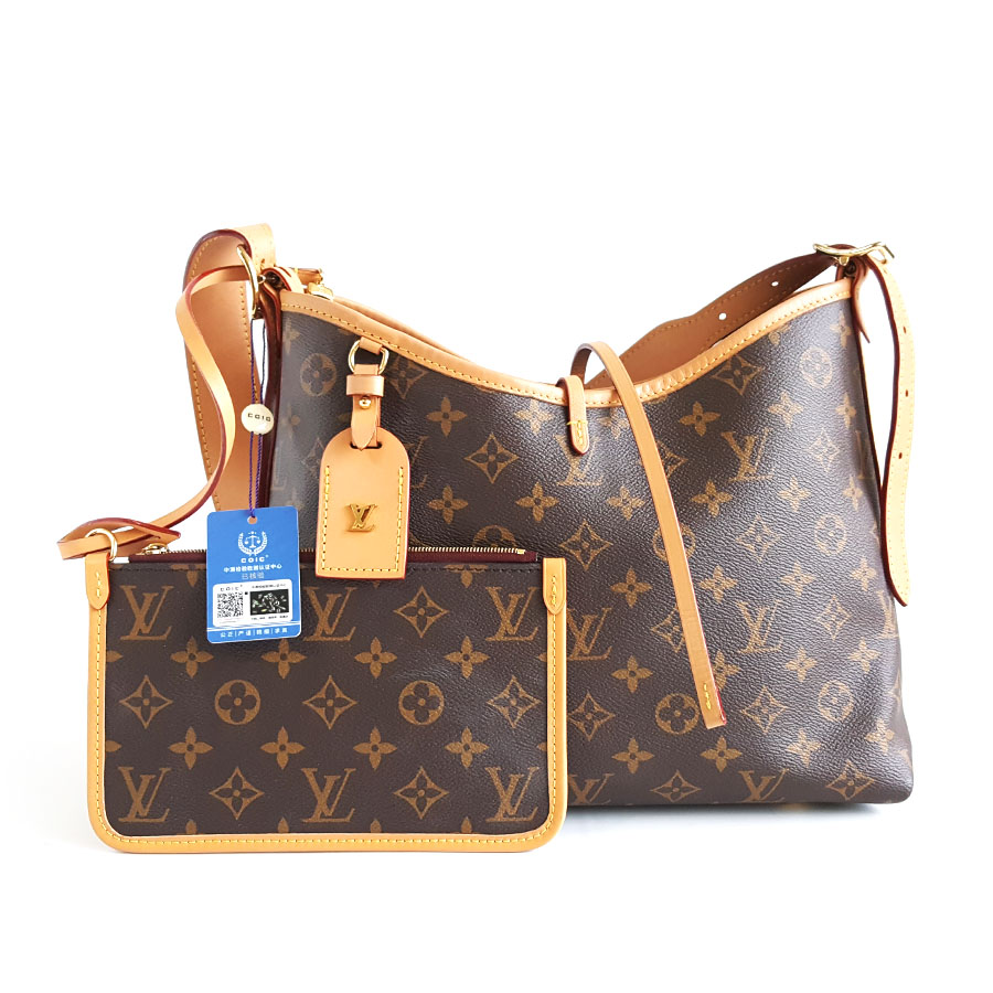 Louis Vuitton LV路易威登M46203小号棕色老花Carryall单肩斜挎包女士 - 95新