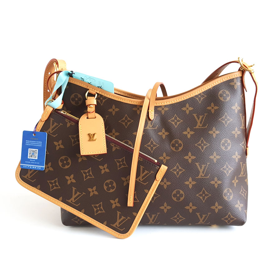 Louis Vuitton LV路易威登M46203小号棕色老花carryall单肩斜挎包女士 - 95新