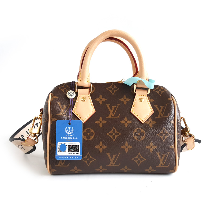 Louis Vuitton LV路易威登M46234老花黑肩带speedy 20手提单肩包女士 - 95新