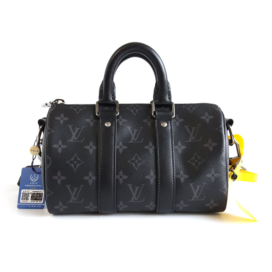 Louis Vuitton LV路易威登M46271黑武士黑老花keepall 25手提单肩包中性款 - 95新