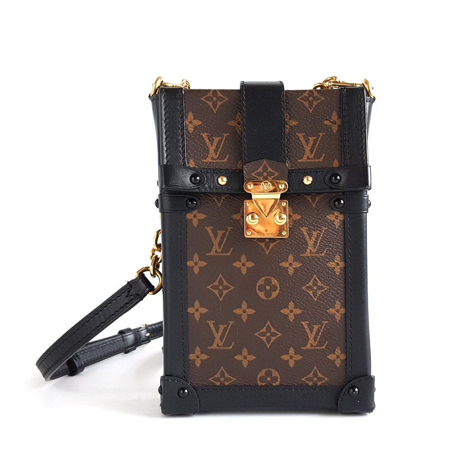 Louis Vuitton LV路易威登M63913老花硬盒子款手机包单肩斜挎链条包女士 - 95新