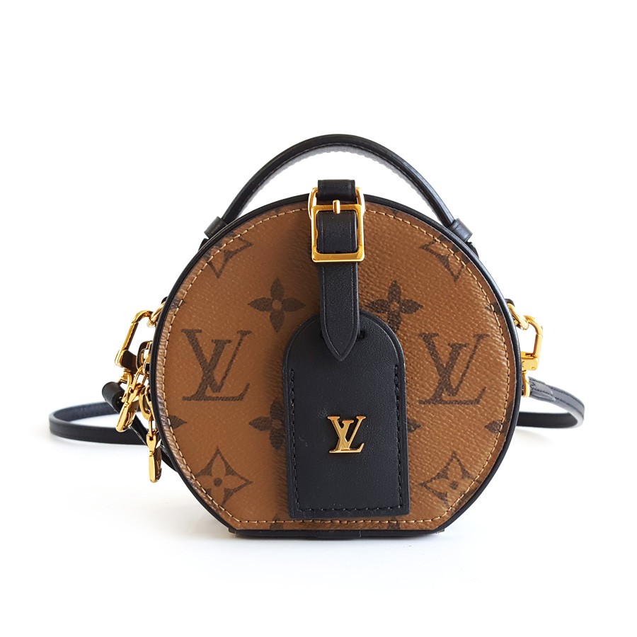 Louis Vuitton LV路易威登M68276焦糖老花mini硬圆饼单肩斜挎包女士 - 95新