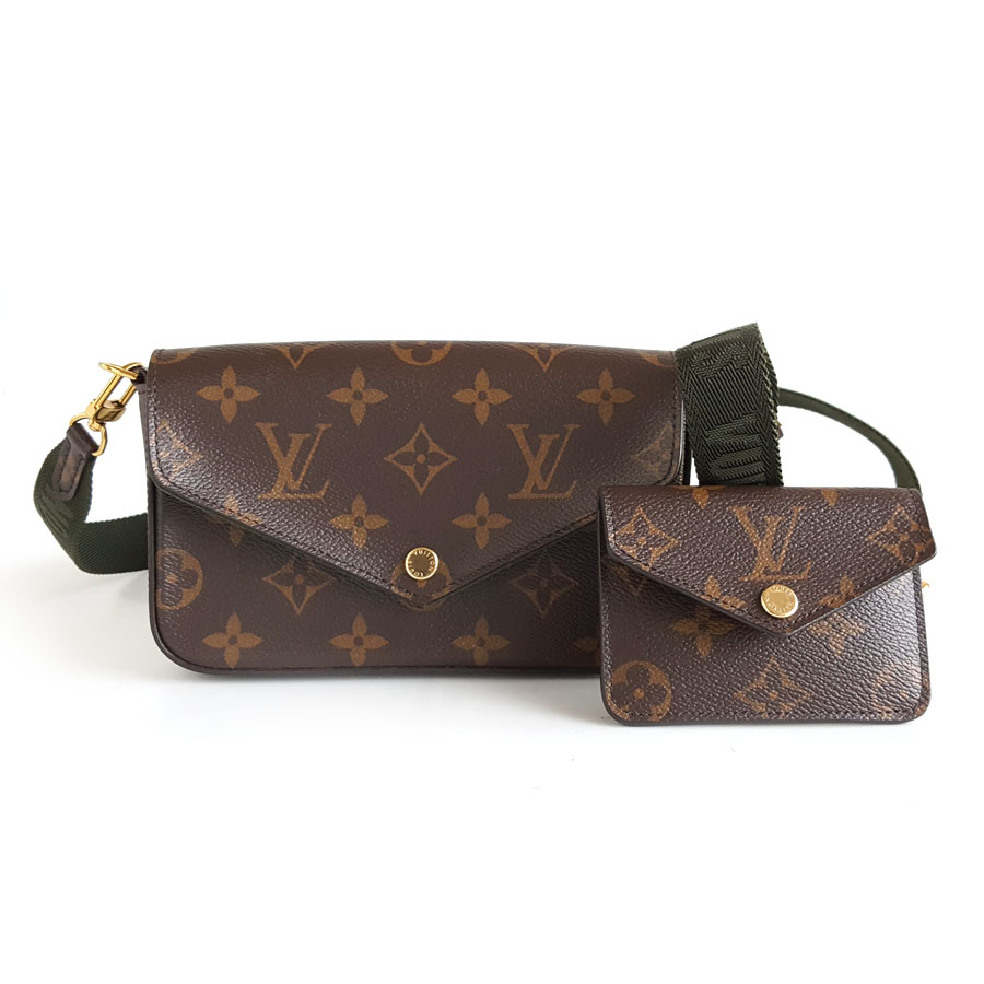 Louis Vuitton LV路易威登M80091老花新款绿肩带三合一Felicie Strap单肩斜挎包中性款 - 95新