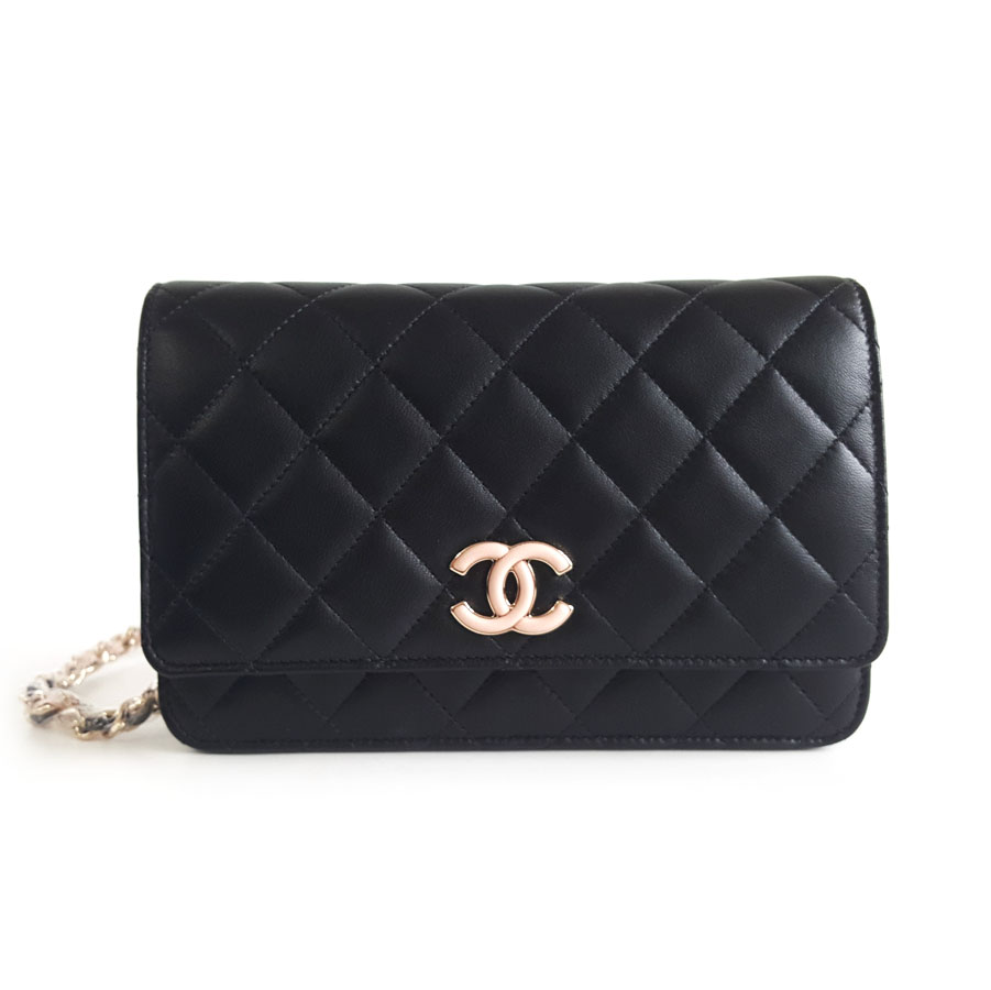 Chanel CHANEL香奈儿女士24C新款黑粉双拼链条woc链条包AP3657 B14838 NT593 - 99新
