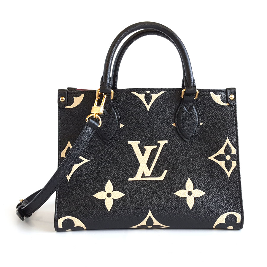 Louis Vuitton LV路易威登Onthego系列M45659小号黑白全皮onthego手提单肩包女士 - 99新