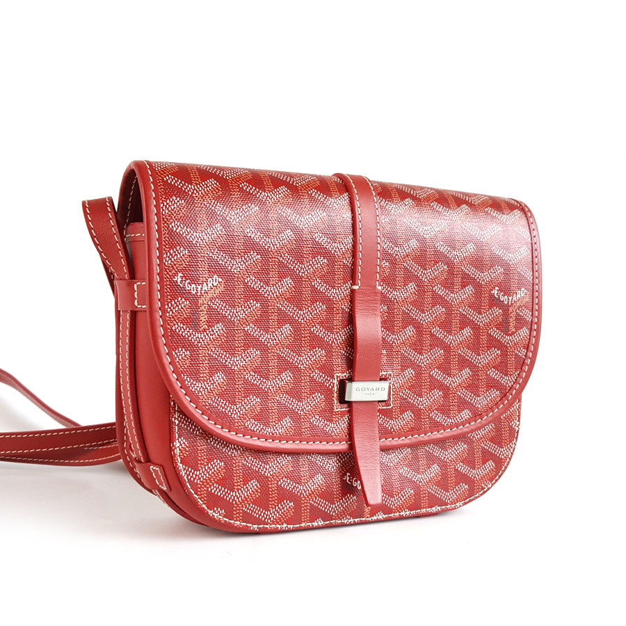 Goyard GOYARD戈雅小号红色老花Belvedere邮差包单肩斜挎包女士 - 95新