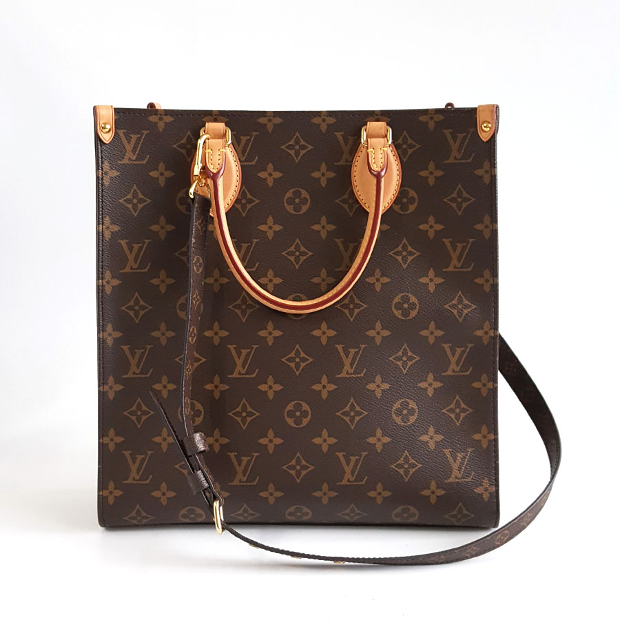 Louis Vuitton LV路易威登M45848中号老花Sac plat琴谱包手提单肩包女士 - 95新